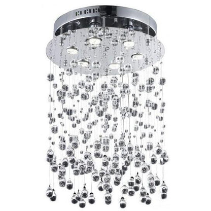 Azzardo Comet Glass Acrylic Rain Drop Chrome Chandelier MX-9735B-6