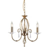 Elstead Aegean 3 Light Aged Brass Candle Chandelier AG3 AGED BRASS