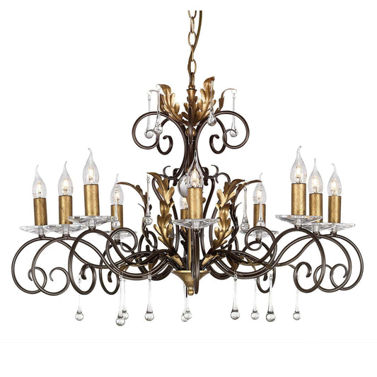 Elstead Amarilli 10 Light Chandelier in Bronze Gold AML10 BRONZE