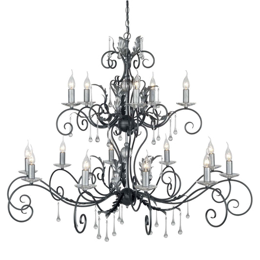 Elstead Amarilli 15 Light Chandelier in Black Silver AML15 BLK/SILVER