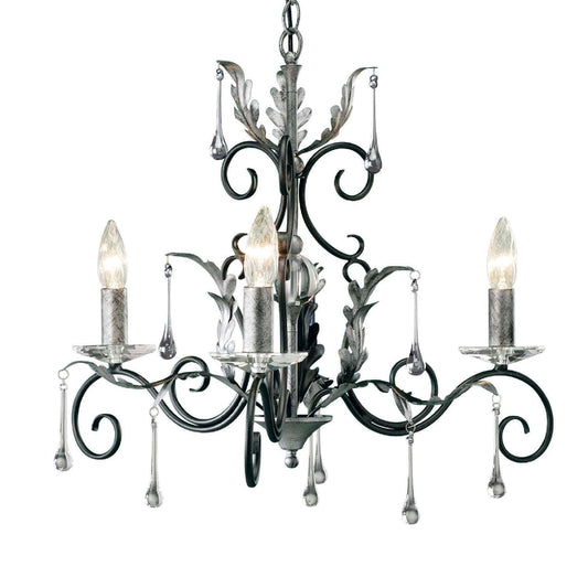 Elstead Amarilli 3 Light Chandelier in Black Silver AML3 BLK/SILVER