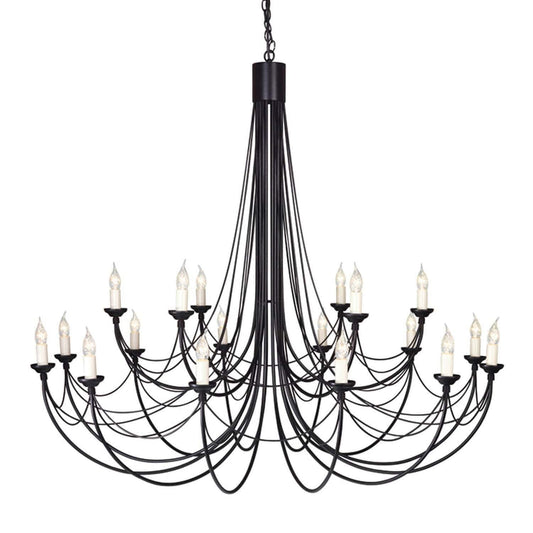 Elstead Carisbrooke 18 Light Black Candle Chandelier CB18 BLACK