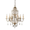 Elstead Lighting Valentina Chandelier in Oxidized Bronze Finish with Clear Crystal Glass