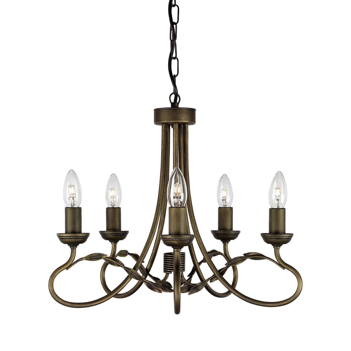 Elstead Olivia 6 Light Black Gold Candle Chandelier OV5 BLK/GOLD