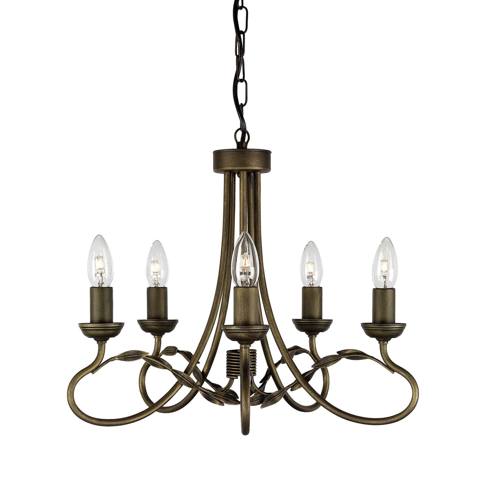 Elstead Olivia 6 Light Black Gold Candle Chandelier OV5 BLK/GOLD