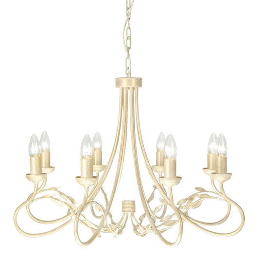 Elstead Olivia 8 Light Cream Gold Candle Chandelier OV8 IVORY/GOLD