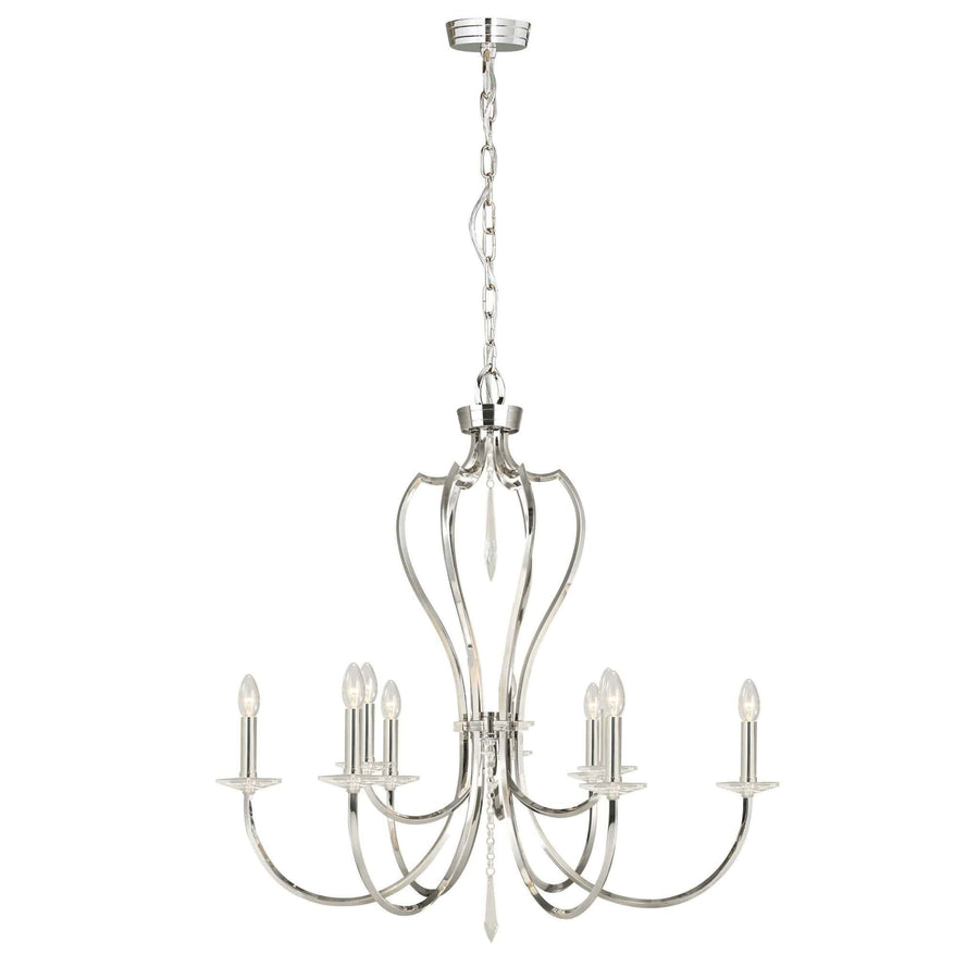 Elstead Pimlico 9 Light Silver Nickel Candle Chandelier PM9 PN