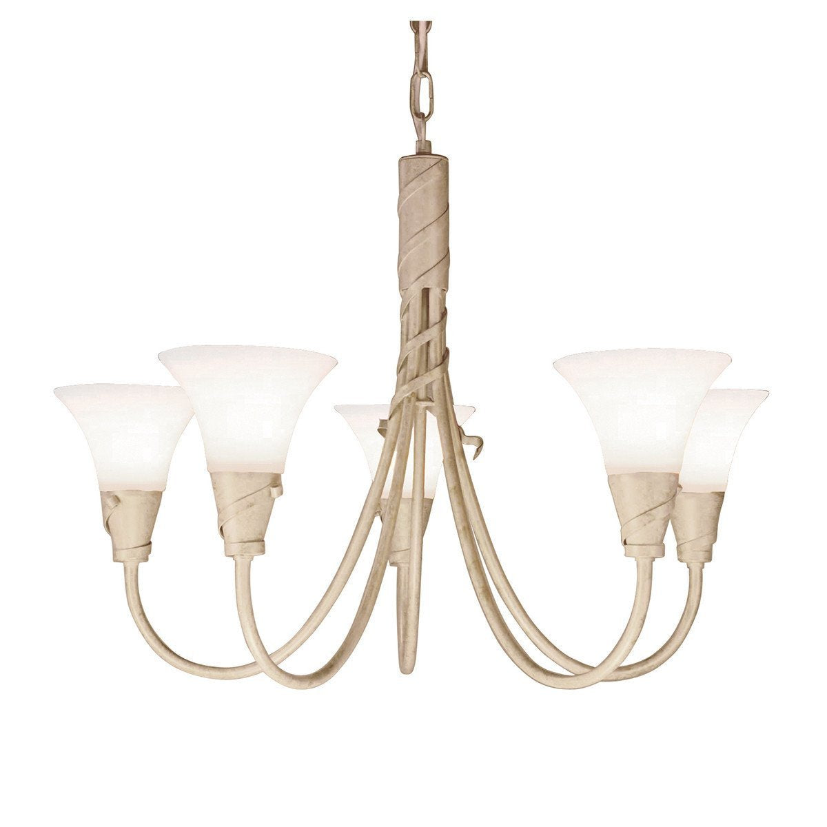 Elstead Emily 5 Light Ivory/Gold Chandelier EM5 IV/GOLD