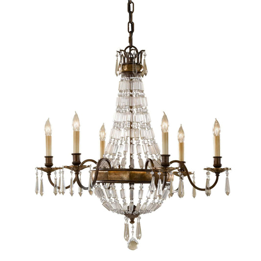 Feiss Bellini 6 Light Bronze Crystal Candle Chandelier FE/BELLINI6