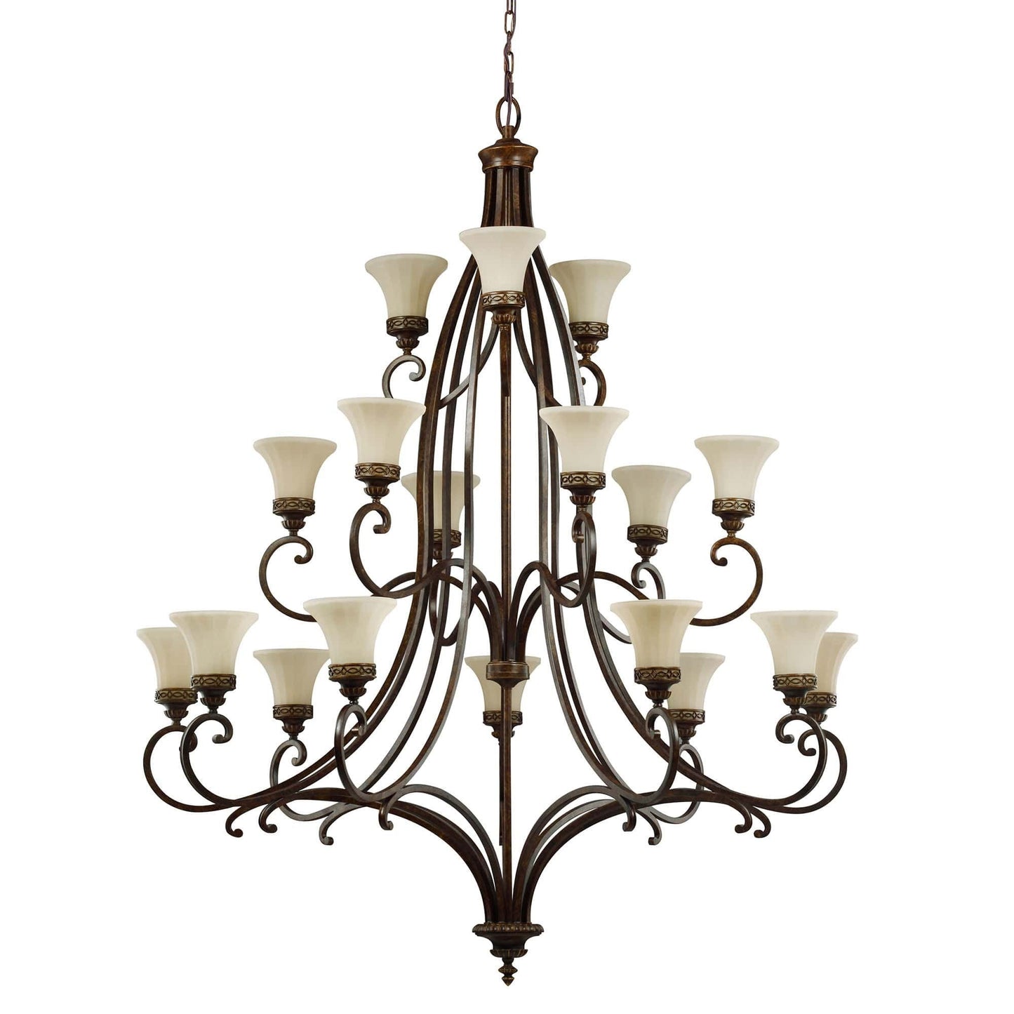 Feiss Drawing Room 18 Light Walnut Amber Chandelier FE/DRAWINGRM18