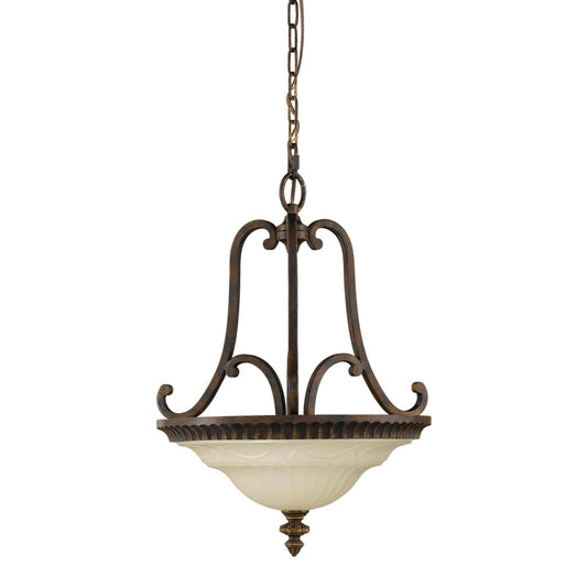 Feiss Drawing Room 2 Light Walnut Amber Snow Chandelier FE/DRAWINGRM/SFB