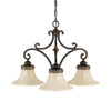 Feiss Drawing Room 3 Light Walnut Amber Snow Chandelier FE/DRAWING RM3