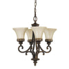 Feiss Drawing Room 4 Light Walnut Amber Snow Chandelier FE/DRAWING RM4