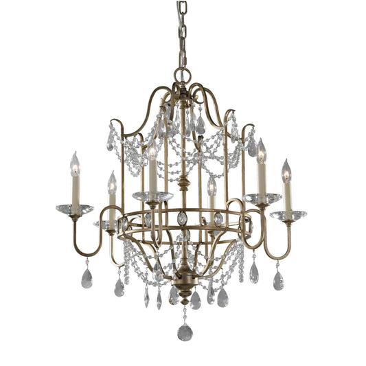 Feiss Gianna 6 Light Gilded Silver Duo Mount Chandelier FE/GIANNA6