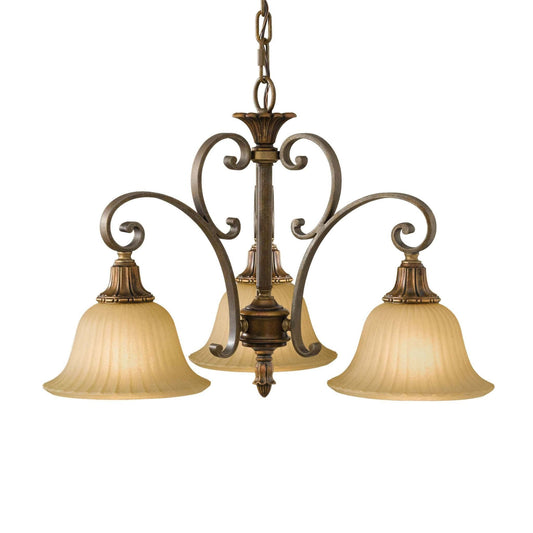 Feiss Kelham Hall 3 Light Bronze Gold Down Chandelier FE/KELHALL DN3LT