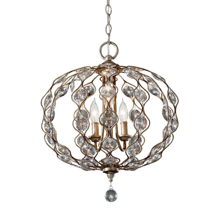 Feiss Leila 3 Light Burnished Silver Crystal Chandelier