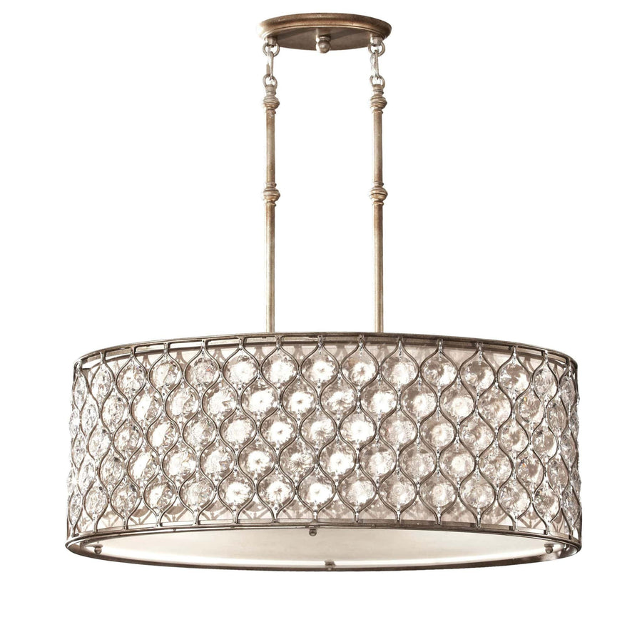 Feiss Lucia 3 Light Burnished Silver Oval Chandelier