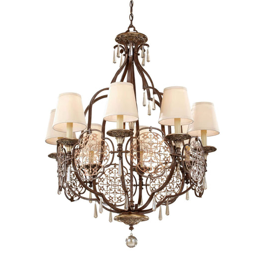 Feiss Marcella 8 Light Shade Oxidized Bronze Chandelier FE/MARCELLA8