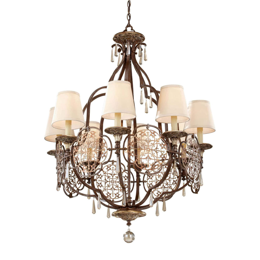 Feiss Marcella 8 Light Shade Oxidized Bronze Chandelier