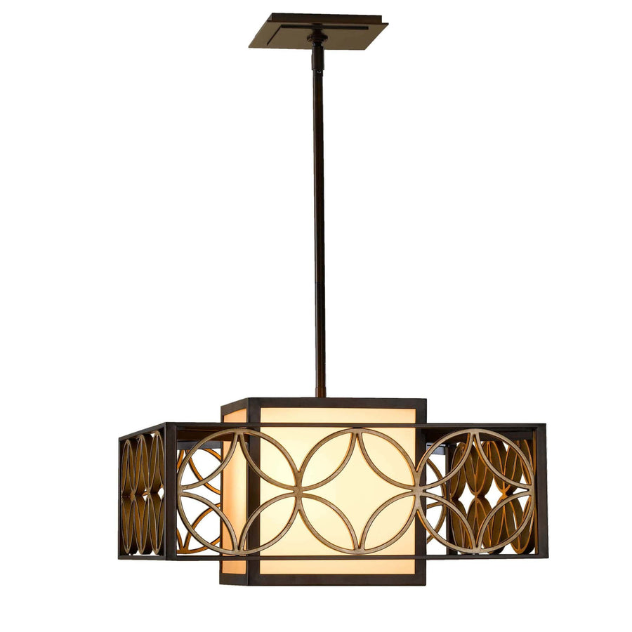 Feiss Remy 1 Light Bronze Gold Square Box Chandelier