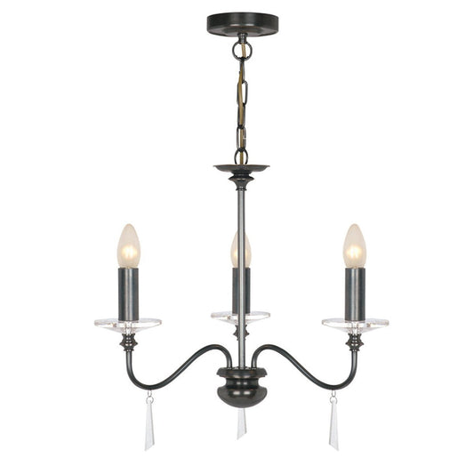 Elstead Finsbury Park 3 Light Old Bronze Chandelier FP3 OLD BRZ