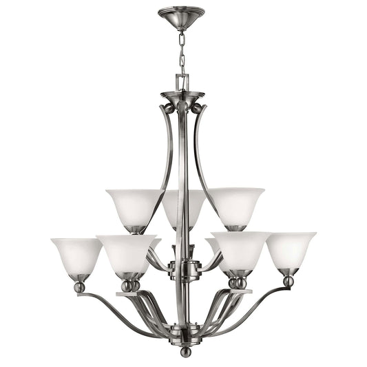 Hinkley Bolla 9 Light Opal Shade Silver Chandelier HK/BOLLA9