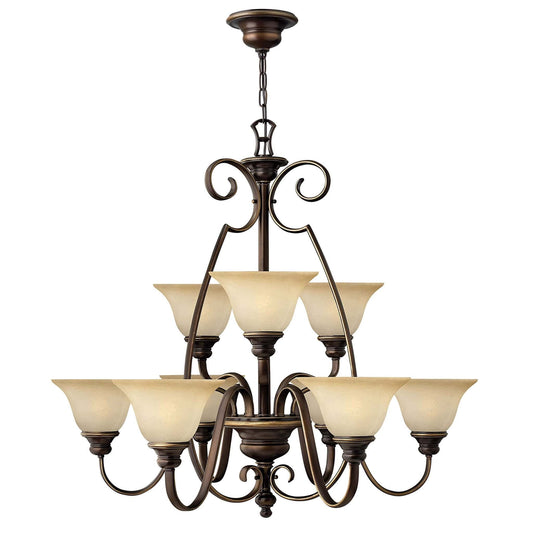 Hinkley Cello 9 Light Antique Bronze Shade Chandelier HK/CELLO9