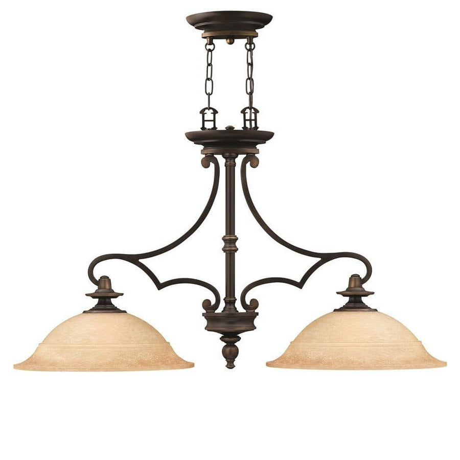 Hinkley Plymouth 2 Light Amber Old Bronze Chandelier HK/PLYMOUTH/ISLE