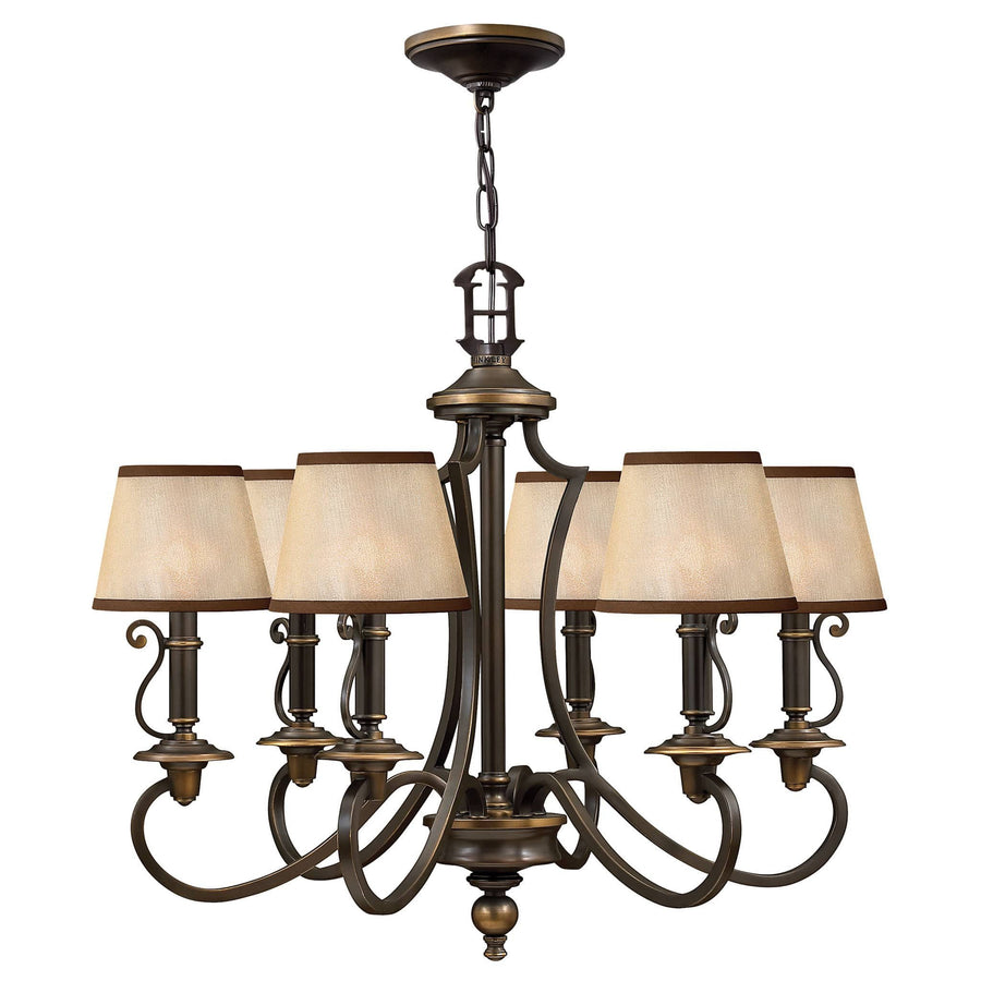 Hinkley Plymouth 6 Light Amber Old Bronze Chandelier HK/PLYMOUTH6