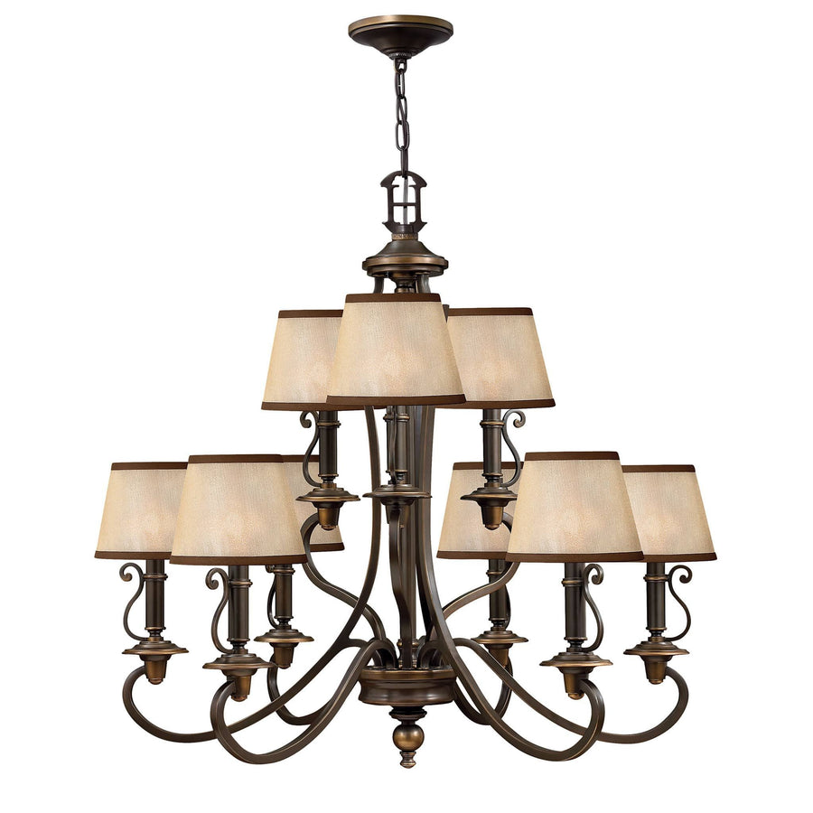 Hinkley Plymouth 9 Light Amber Old Bronze Chandelier HK/PLYMOUTH9