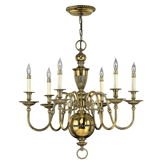 Hinkley Cambridge 6 Light Burnished Brass Chandelier HK/CAMBRIDGE6