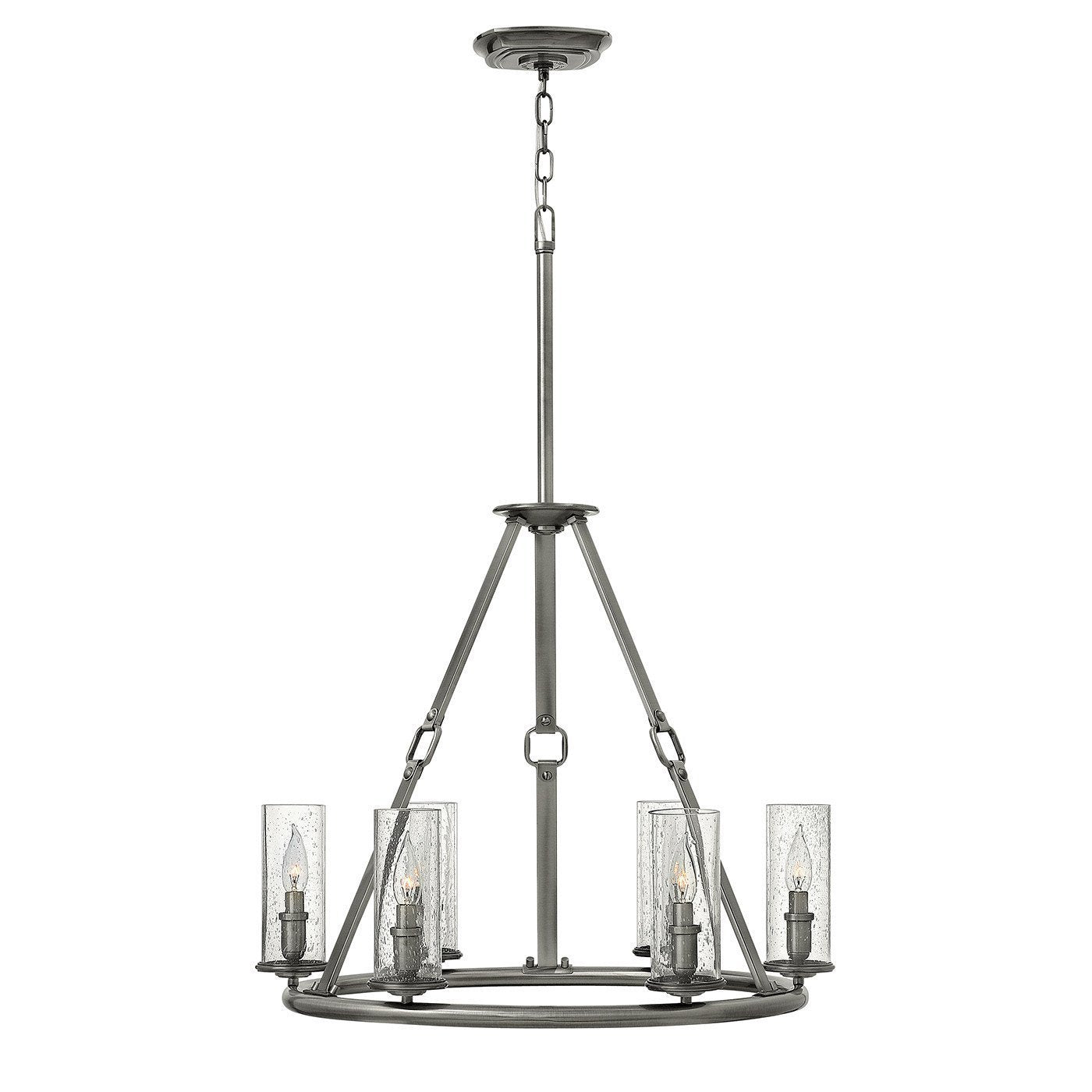 Hinkley Dakota 6 Light Polished Antique Nickel Chandelier HK/DAKOTA6