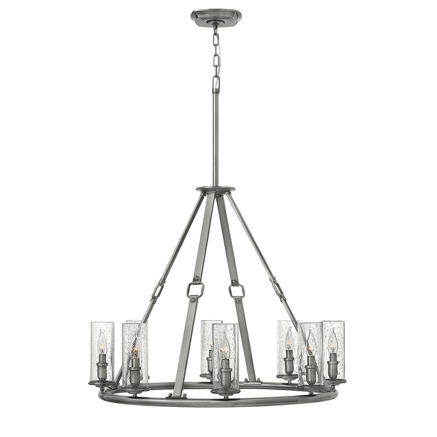 Hinkley Dakota 8 Light Polished Antique Nickel Chandelier HK/DAKOTA8