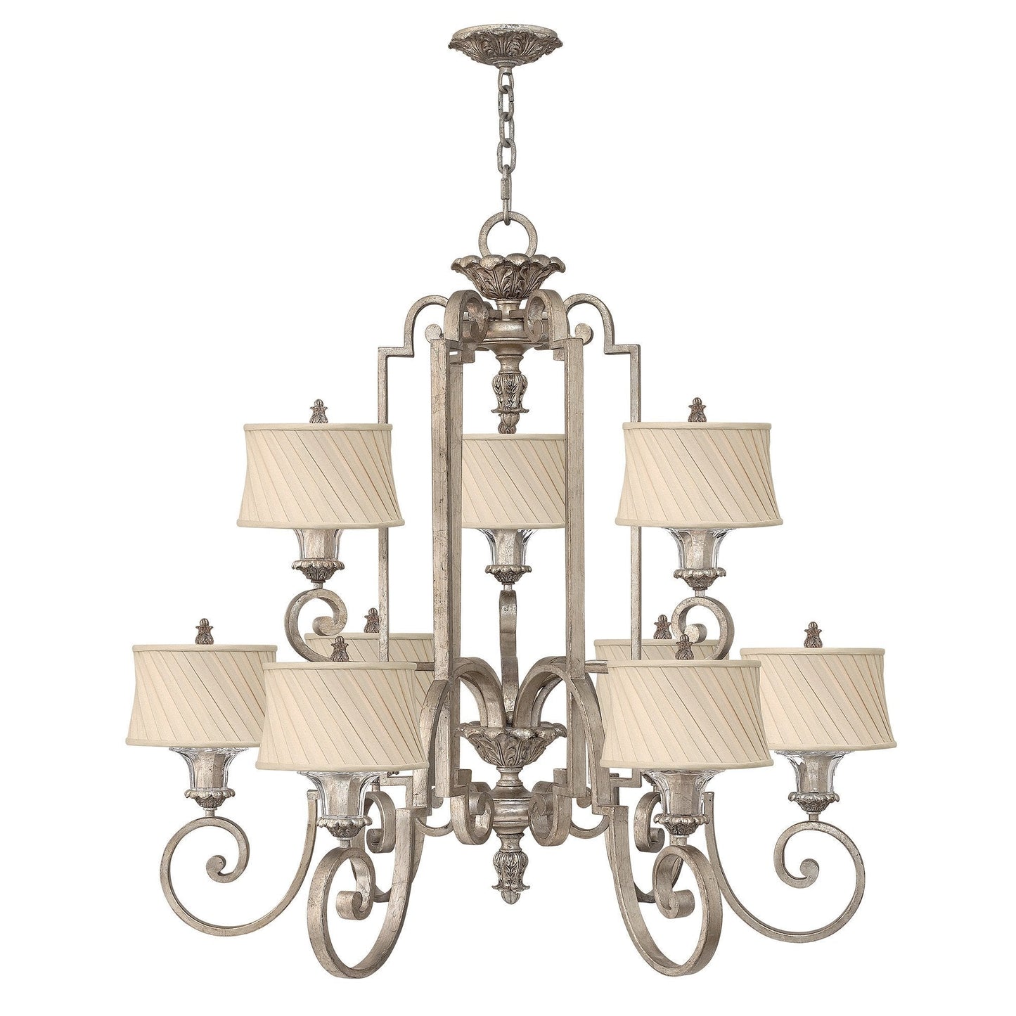 Hinkley Kingsley 9 Light Silver Leaf Chandelier HK/KINGSLEY9