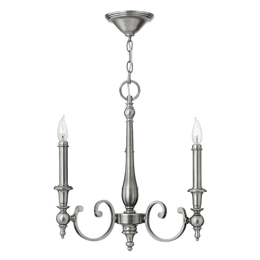 Hinkley York Town 3 Light Antique Nickel Chandelier HK/YORKTOWN3