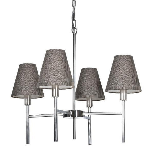 Elstead Lucerne 4 Light Steel And Brushed Nickel Chandelier HQ/LUCERNE 4LT