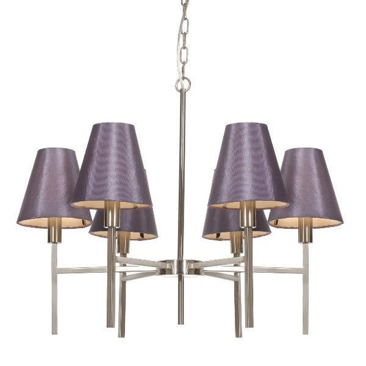 Elstead Lucerne 6 Light Steel And Brushed Nickel Chandelier HQ/LUCERNE 6LT