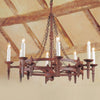 Impex Baronial 8 Light Iron Chandelier in Aged Metal SMRR00138/A