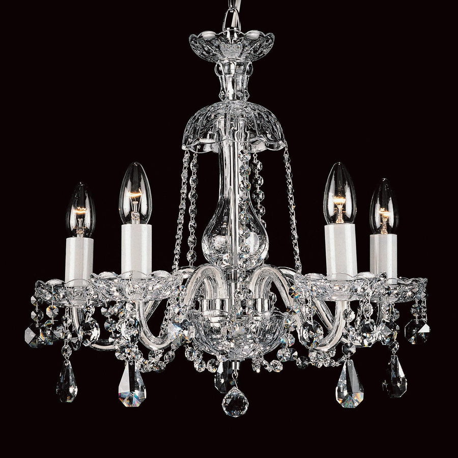 Impex Bela 5 Light Crystal Bohemian Candle Chandelier CB125936/00/05