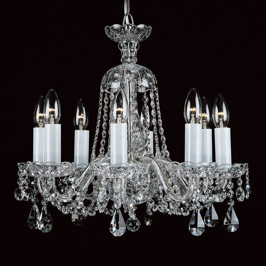 Impex Bela 8 Light Crystal Bohemian Candle Chandelier CB125936/00/08