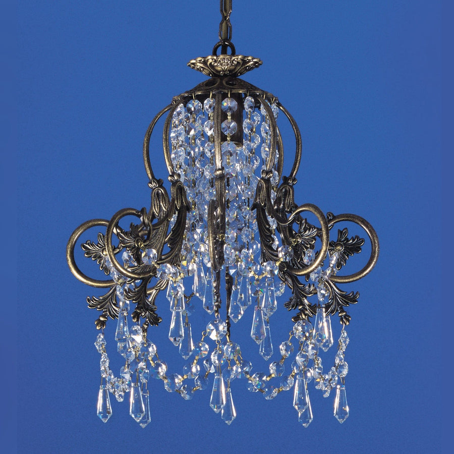 Impex Bell 1 Light Brass Strass Lead Crystal Chandelier ST00241/30/01/AB
