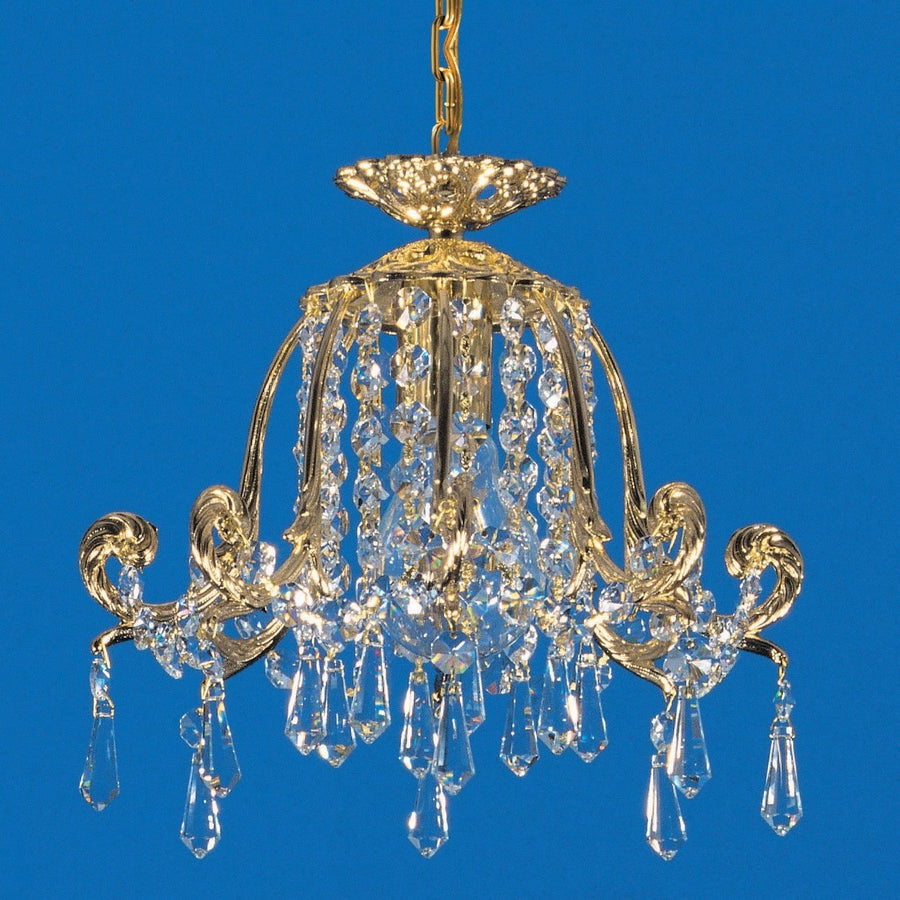 Impex Bell 1 Light Gold Strass Lead Crystal Chandelier