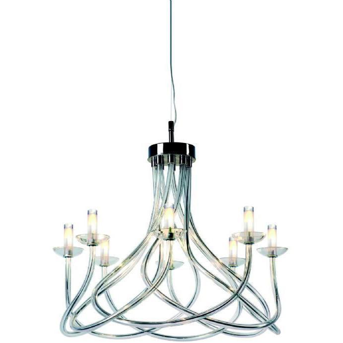 Impex Borosi 8 Light Chrome Silver Candle Chandelier