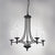 Impex Canterbury 5 Light Black Metal Candle Chandelier