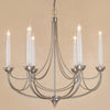 Impex Cirrus 6 Light Silver Natural Candle Chandelier SMC00006/NAT