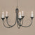 Impex Classica 5 Light Black Gold Candle Chandelier