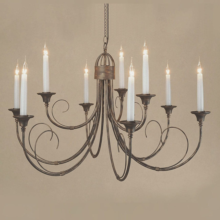 Impex Classica 9 Light Black Gold Candle Chandelier