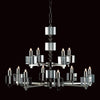 Impex Cube 12 Light Nickel Optical Glass Chandelier STH06000/8+4/N