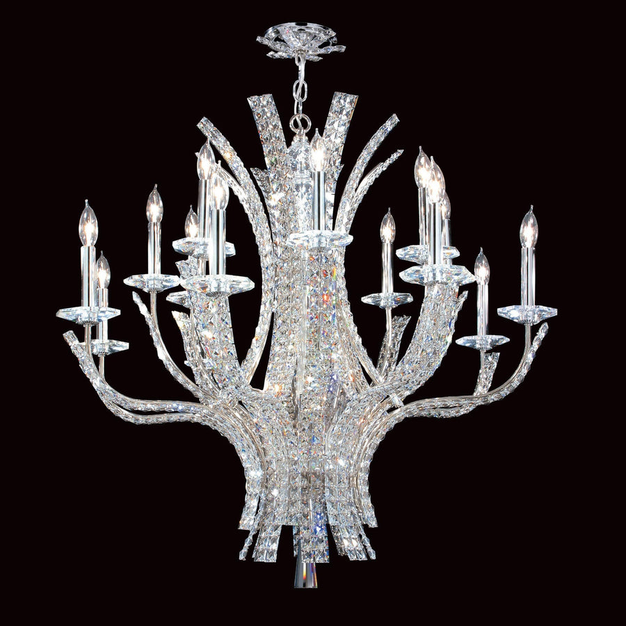 Impex Eclipse 16 Light Chrome Crystal Candle Chandelier