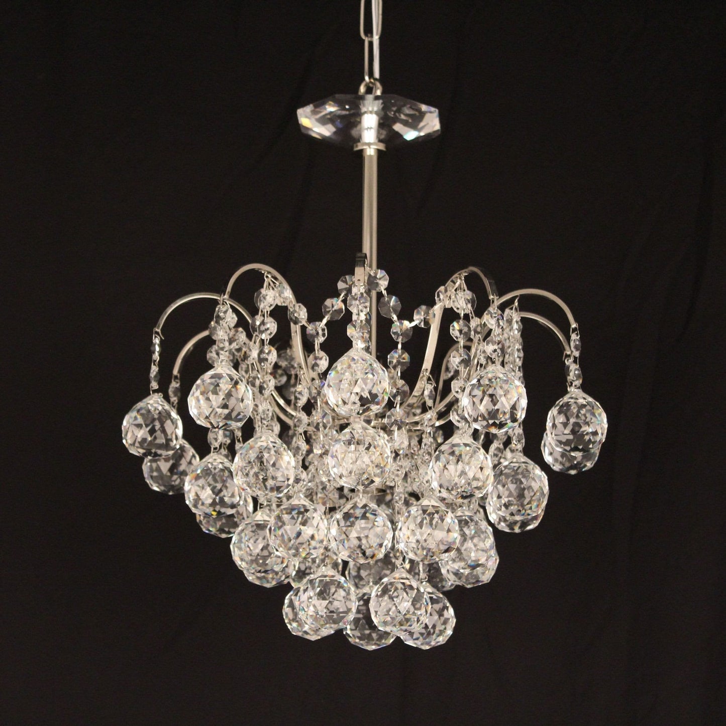 Impex Emmie 2 Light Chrome Crystal Balls Chandelier CFH401091/02/CH